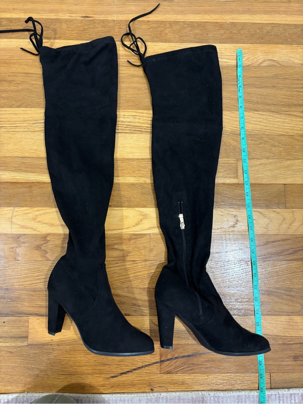Catherine Malandrino Black Suede Over-the-Knee High Heel Boots